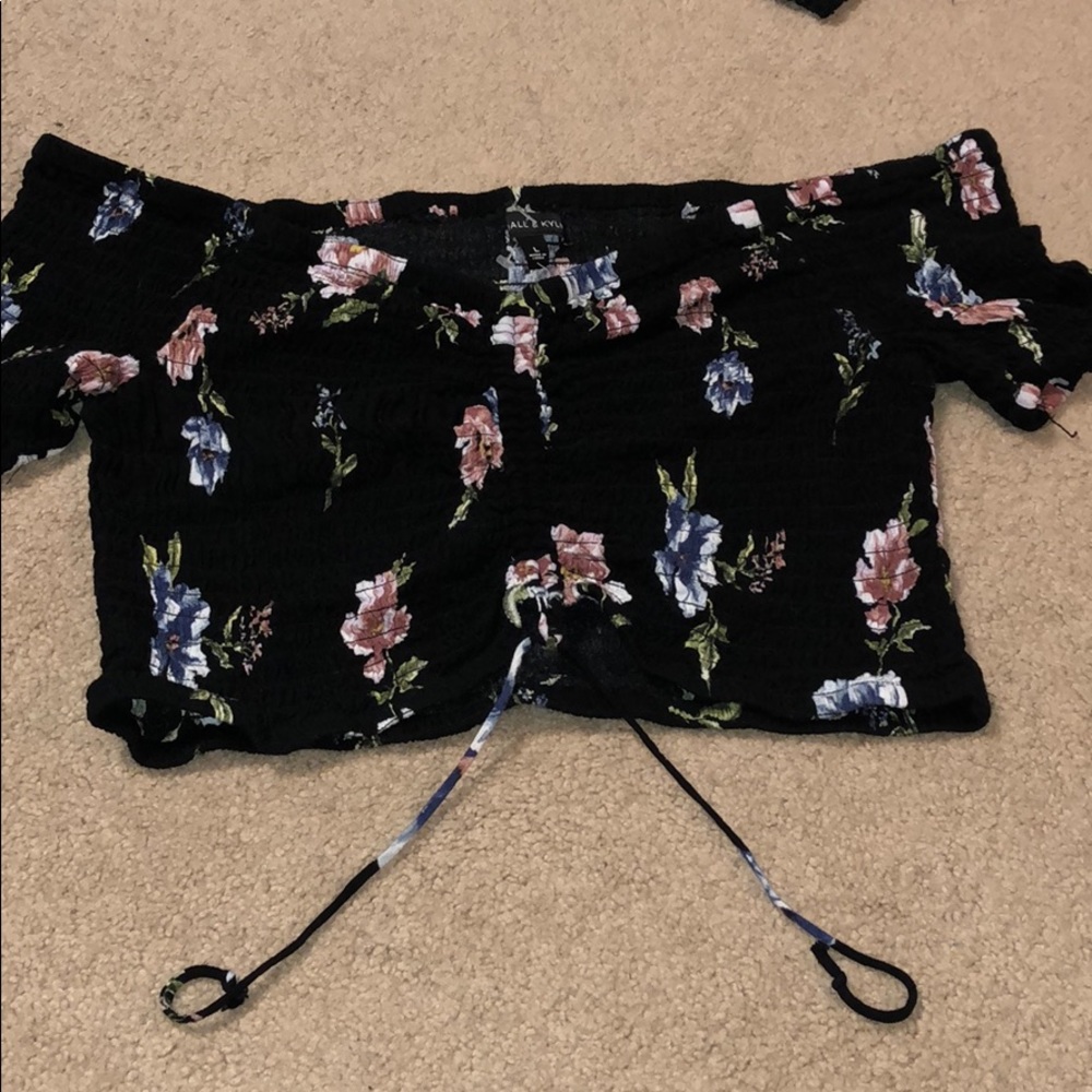 Kendall and Kylie crop off the shoulder crop top